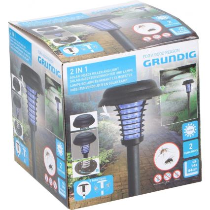 Grundig 12217 - LED Lámpara solar y trampa para insectos LED/1xAA