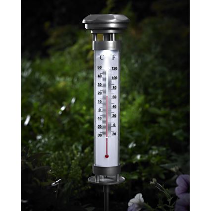 Grundig 89640 - Lámpara LED solar con termómetro 1xLED/1,2V IP44