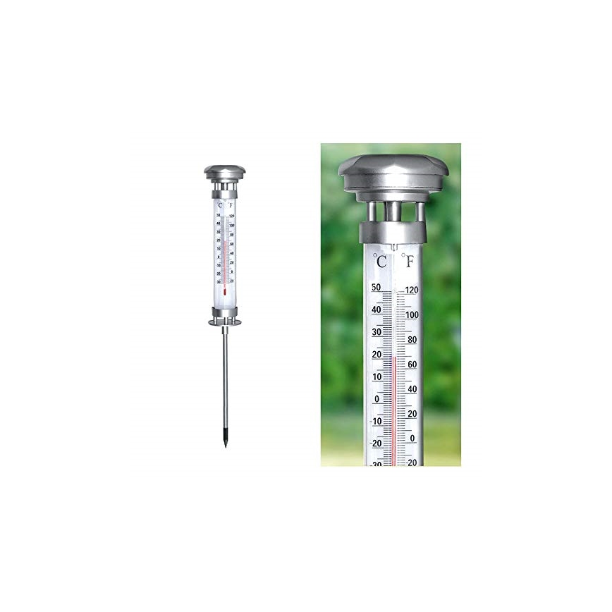 Grundig 89640 - Lámpara LED solar con termómetro 1xLED/1,2V IP44