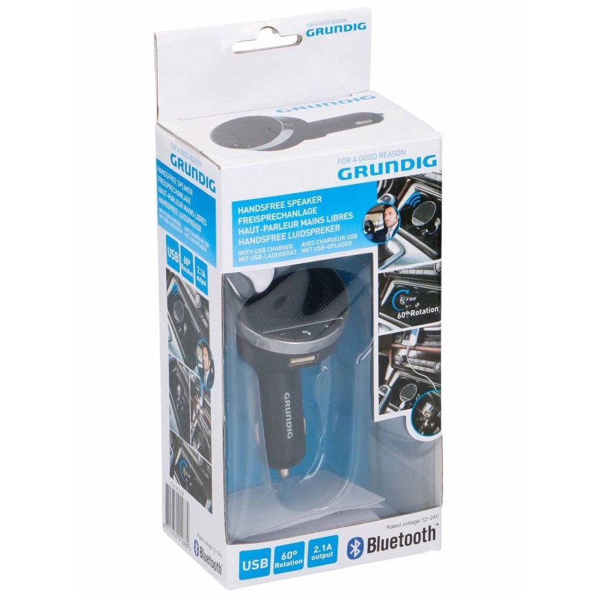 Grundig - Altavoz Bluetooth con cargador USB para el coche