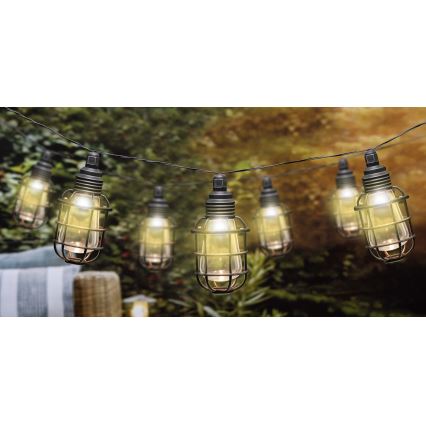 Grundig - Cadena solar LED 10xLED 3,8m IP44 blanco cálido