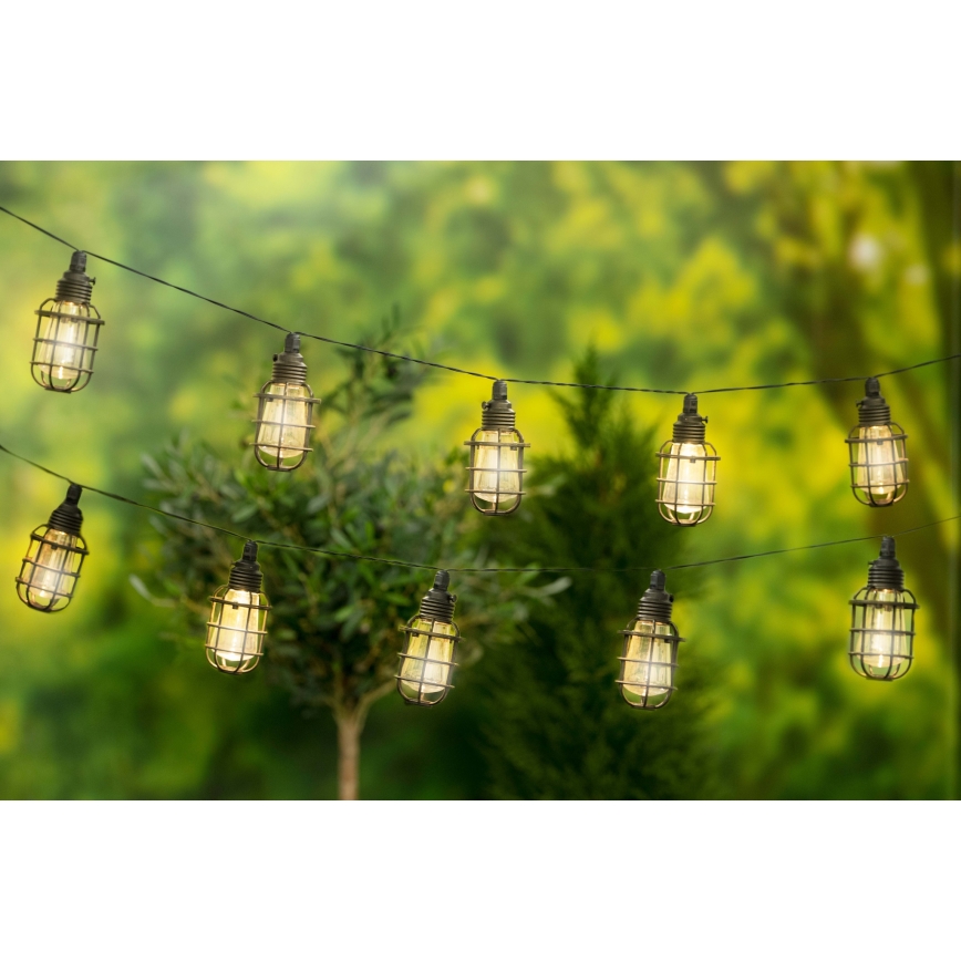 Grundig - Cadena solar LED 10xLED 3,8m IP44 blanco cálido