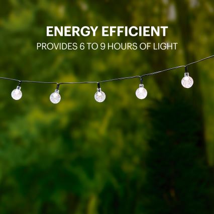 Grundig - Cadena solar LED 50xLED/8 funciones 6,9m blanco cálido