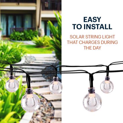 Grundig - Cadena solar LED 50xLED/8 funciones 6,9m blanco cálido