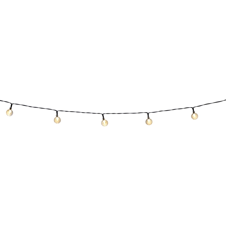 Grundig - Cadena solar LED regulable 50xLED/8 funciones 9,35m IP44 blanco cálido + CR