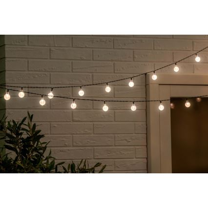 Grundig - Cadena solar LED regulable 50xLED/8 funciones 9,35m IP44 blanco cálido + CR