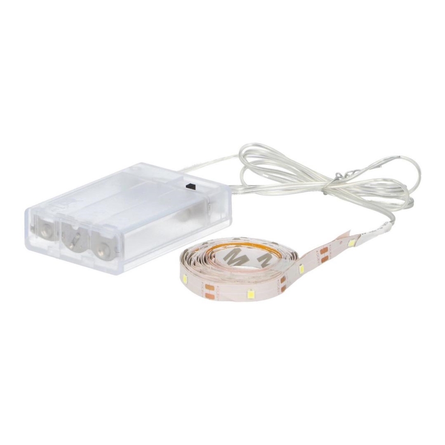 Grundig - Cinta LED 2m LED/3xAA blanco luz diurna