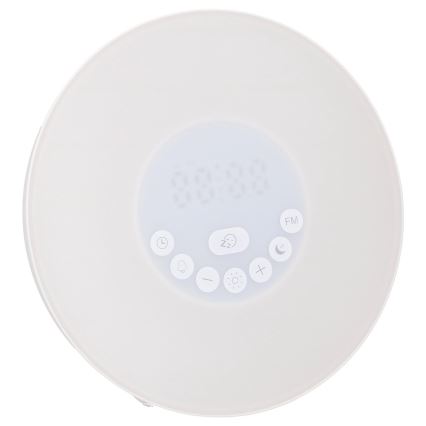 Grundig - Lámpara nocturna LED RGB regulable con despertador y radio FM LED/5W/5V
