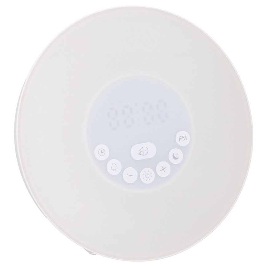 Grundig - Lámpara nocturna LED RGB regulable con despertador y radio FM LED/5W/5V