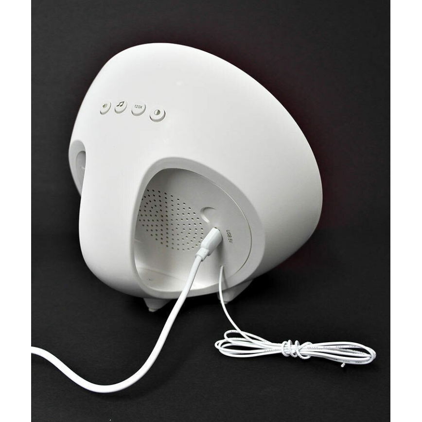 Grundig - Lámpara nocturna LED RGB regulable con despertador y radio FM LED/5W/5V