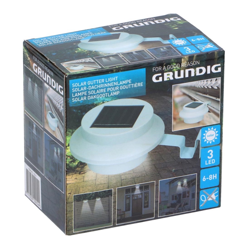 Grundig - Lámpara solar LED con soporte 3xLED/1xAA 600 mAh