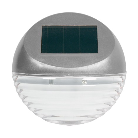 Grundig - LED Aplique solar 2xLED/1xAA plateado