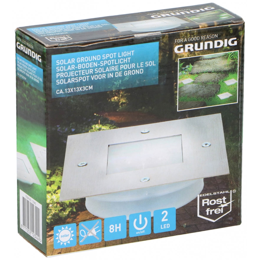 Grundig - LED Luz solar empotrada 2xLED/1,2V 600mAh IP44