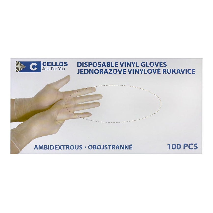 Guantes de vinilo desechables - 100 uds tamaño L blanco