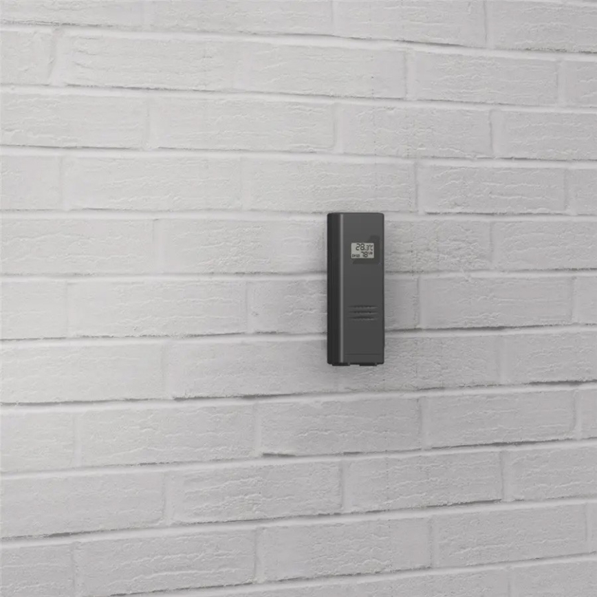 Hama - Estación meteorológica con pantalla LCD en color y alarma + USB negro
