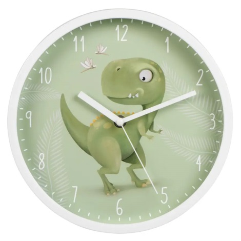Hama - Reloj de pared infantil 1xAA dinosaurio