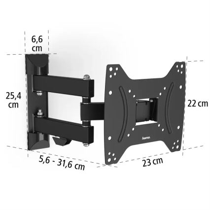 Hama - Soporte de pared para TV con articulación 19-48" negro