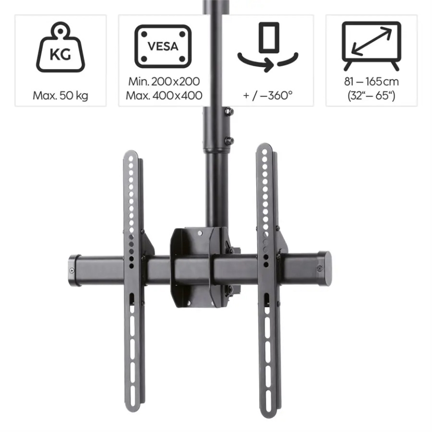 Hama - Soporte de techo para TV giratorio 32-65" negro