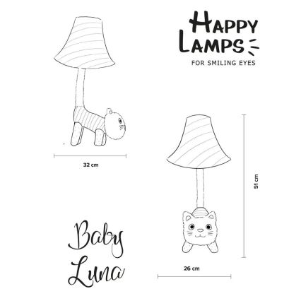 Happy Lamps - Lámpara de mesa LED infantil BABY LUNA LED/5,4W/230V gato
