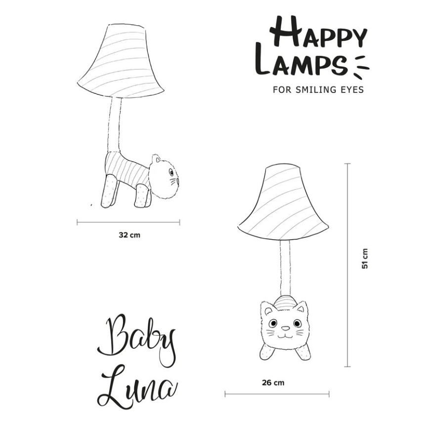 Happy Lamps - Lámpara de mesa LED infantil BABY LUNA LED/5,4W/230V gato