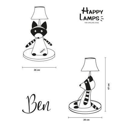 Happy Lamps - Lámpara de mesa LED infantil BEN LED/5,4W/230V mapache