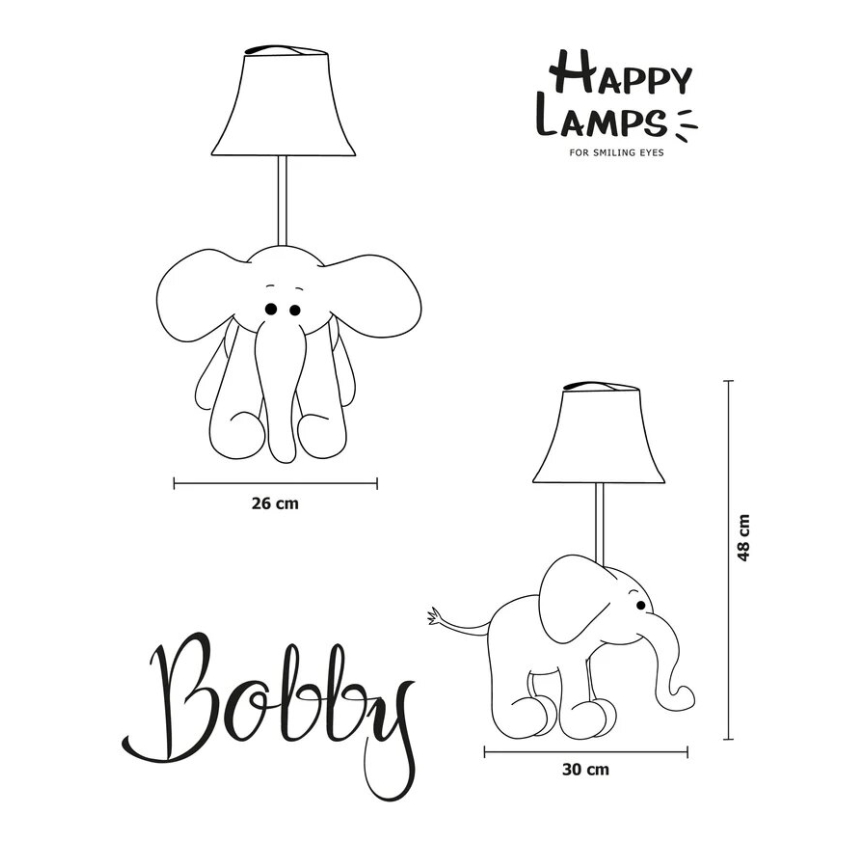 Happy Lamps - Lámpara de mesa LED infantil BOBBY LED/5,4W/230V elefante