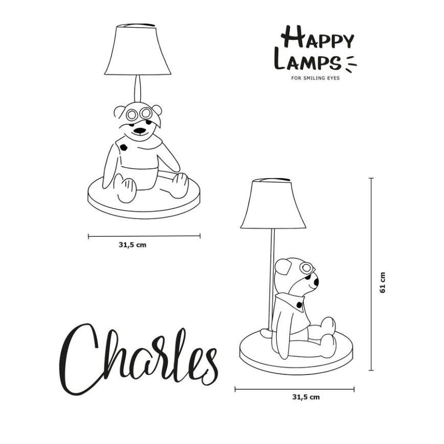 Happy Lamps - Lámpara de mesa LED infantil CHARLES LED/5,4W/230V oso