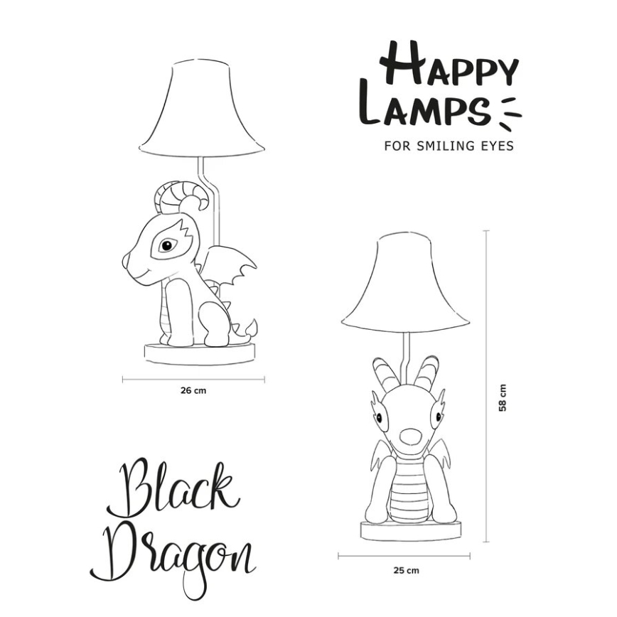Happy Lamps - Lámpara de mesa LED infantil DRAGON LED/5,4W/230V agracejo