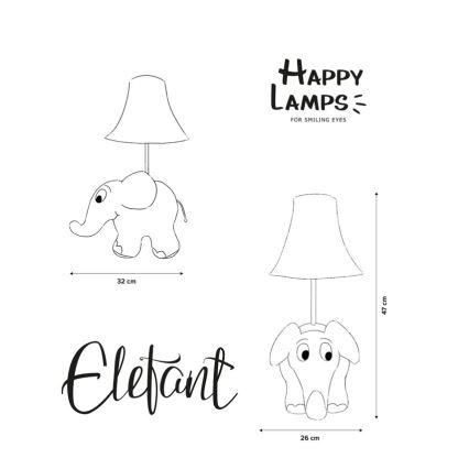 Happy Lamps - Lámpara de mesa LED infantil ELEPHANT FROM SENDUNG MIT DER MAUS LED/5,4W/230V elefante