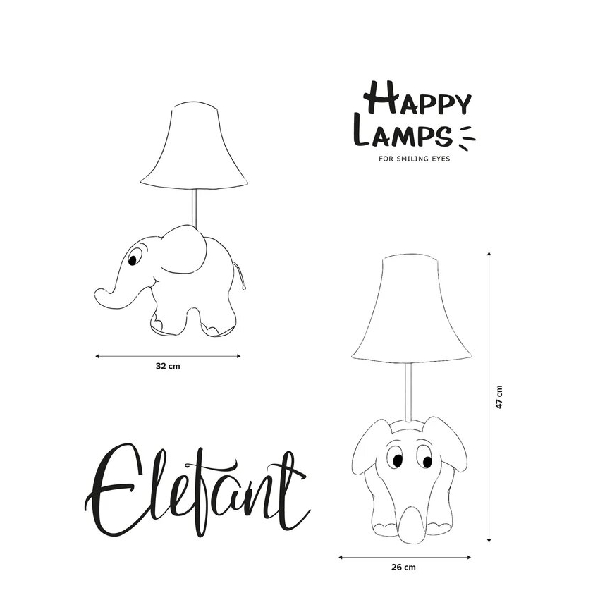 Happy Lamps - Lámpara de mesa LED infantil ELEPHANT FROM SENDUNG MIT DER MAUS LED/5,4W/230V elefante