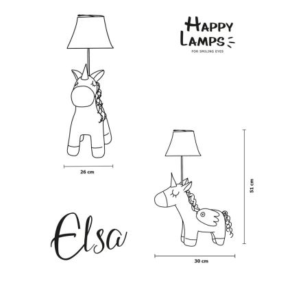 Happy Lamps - Lámpara de mesa LED infantil ELSA LED/5,4W/230V unicornio