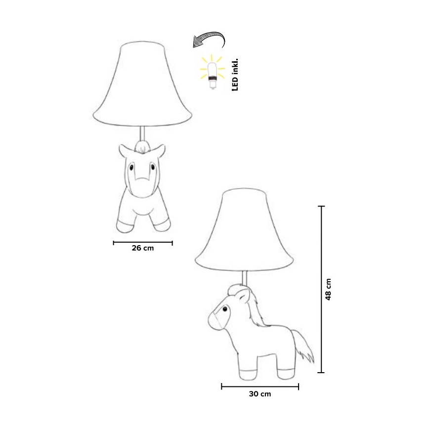 Happy Lamps - Lámpara de mesa LED infantil ELVIS LED/5,4W/230V caballo
