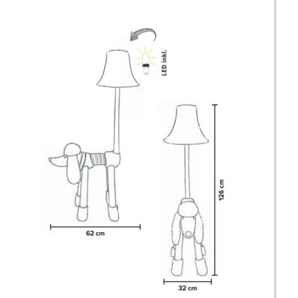 Happy Lamps - LED Lámpara de pie infantil BELLO LED/5,4W/230V caniche