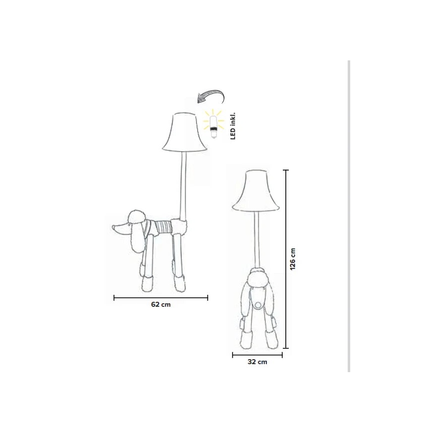 Happy Lamps - LED Lámpara de pie infantil BELLO LED/5,4W/230V caniche