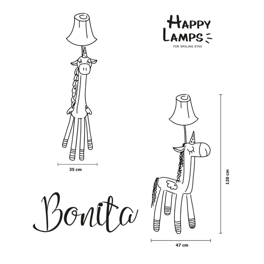 Happy Lamps - LED Lámpara de pie infantil BONITA LED/5,4W/230V unicornio