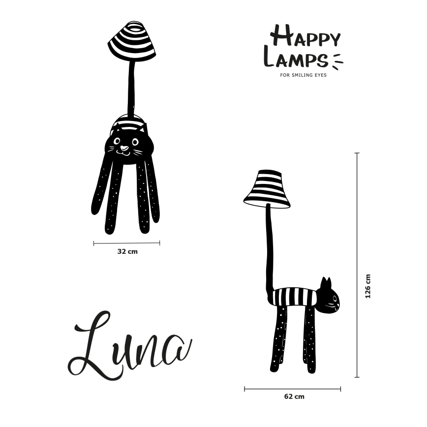 Happy Lamps - LED Lámpara de pie infantil LUNA LED/5,4W/230V gato