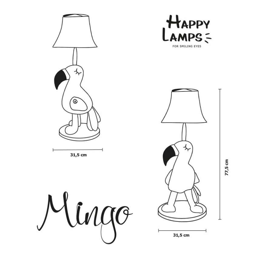 Happy Lamps - LED Lámpara de pie infantil MINGO LED/5,4W/230V flamingo