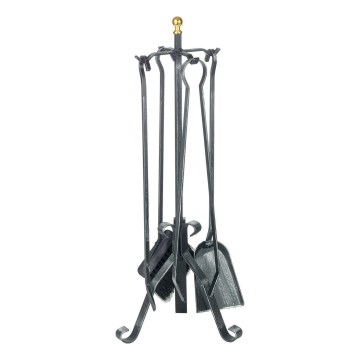 Herramientas forjadas para chimeneas 5 pz antracita/pátina