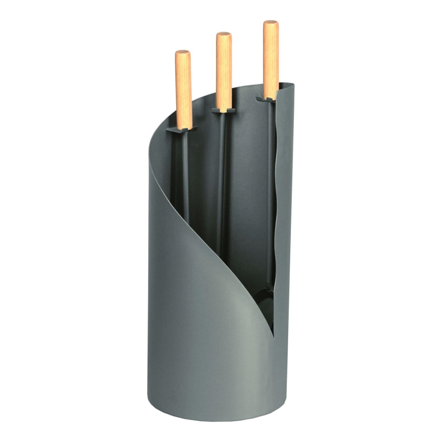Herramientas para chimeneas 4 pz antracita/pícea
