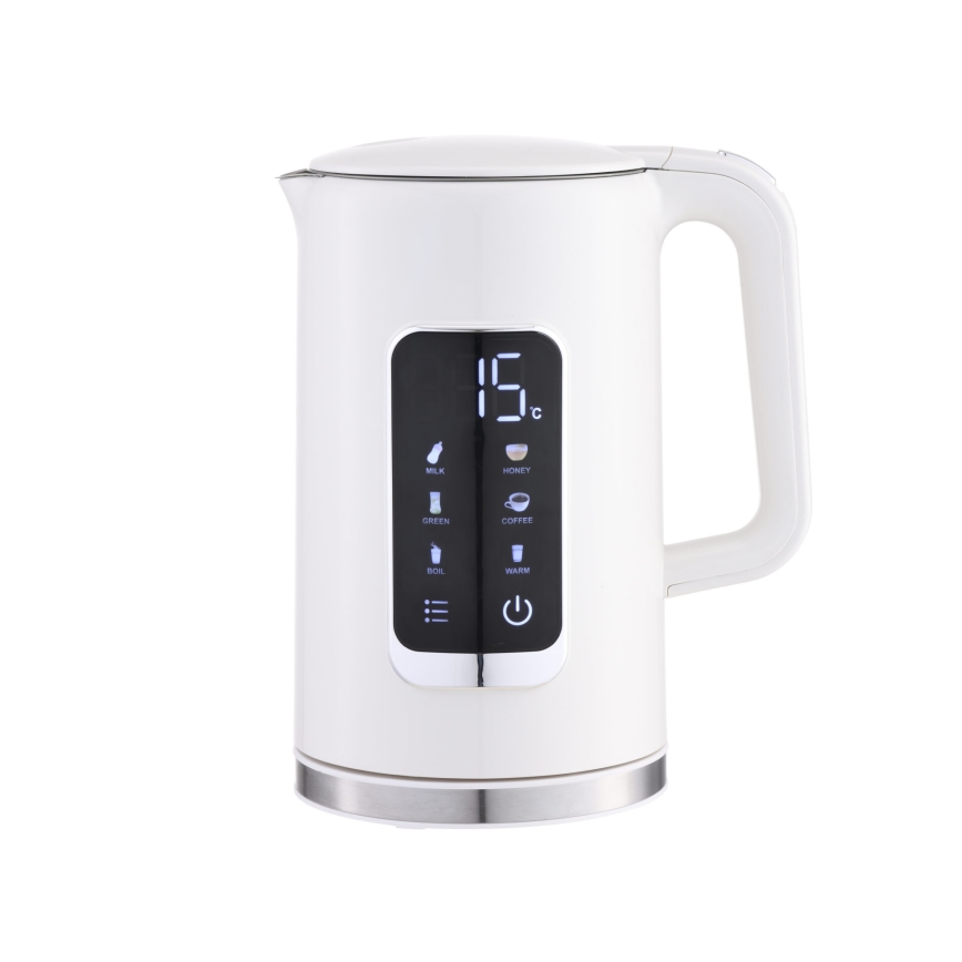 Hervidor con pantalla LCD 1,7 l 2200W/230V blanco + taza de viaje 450 ml