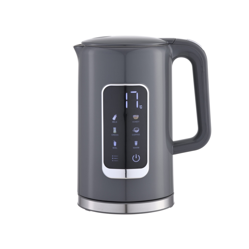 Hervidor con pantalla LCD 1,7 l 2200W/230V gris + taza de viaje 450 ml