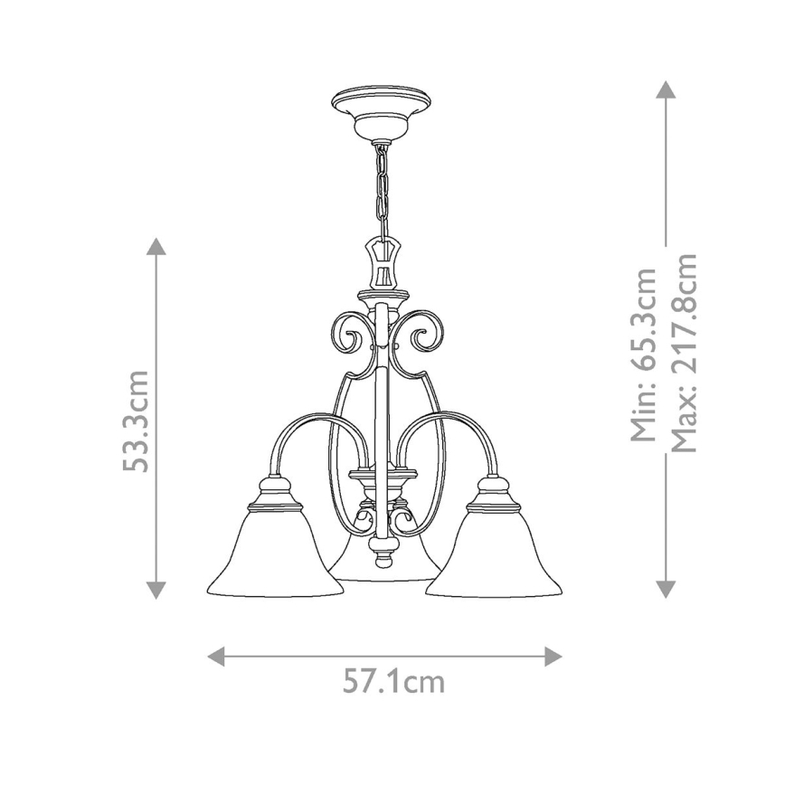 Hinkley - Lámpara colgante con cadena CELLO 3xE27/60W/230V