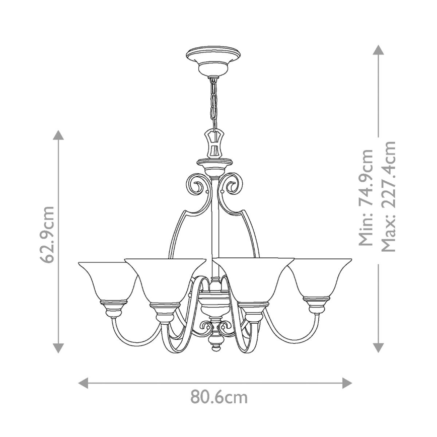 Hinkley - Lámpara colgante con cadena CELLO 6xE27/60W/230V