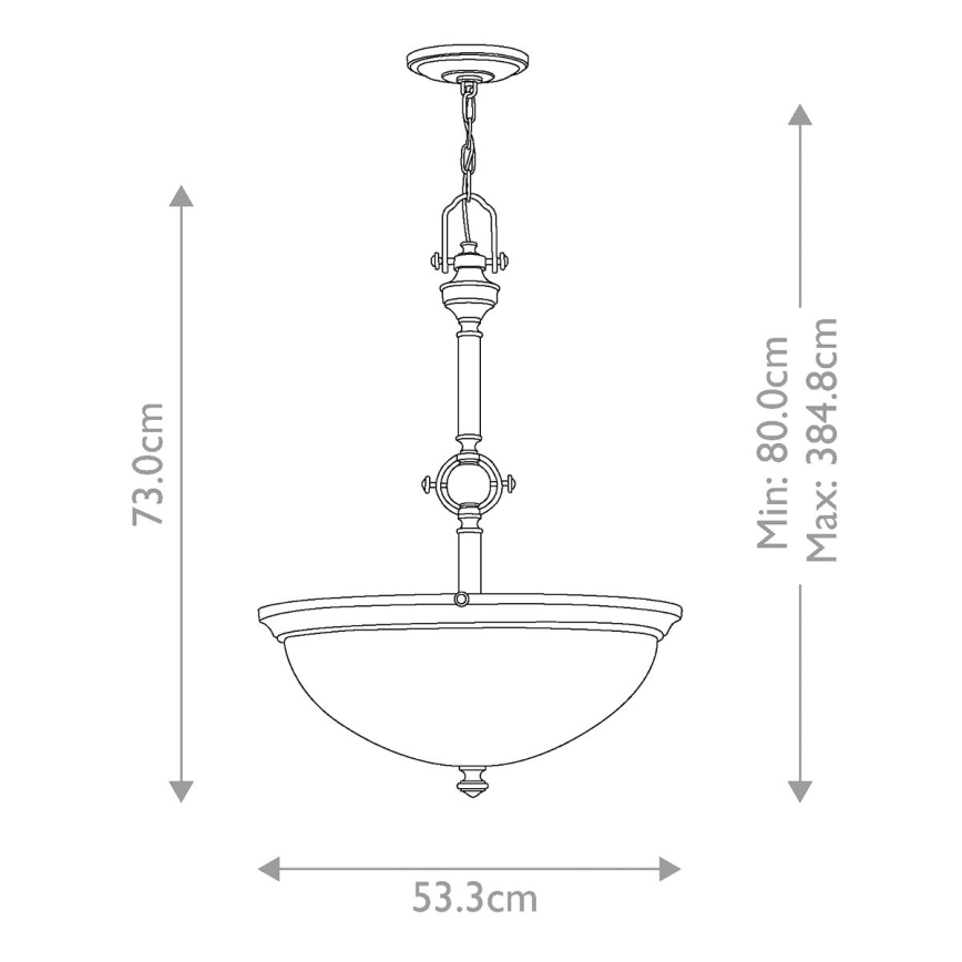 Hinkley - Lámpara colgante con cadena MAYFLOWER 3xE27/60W/230V