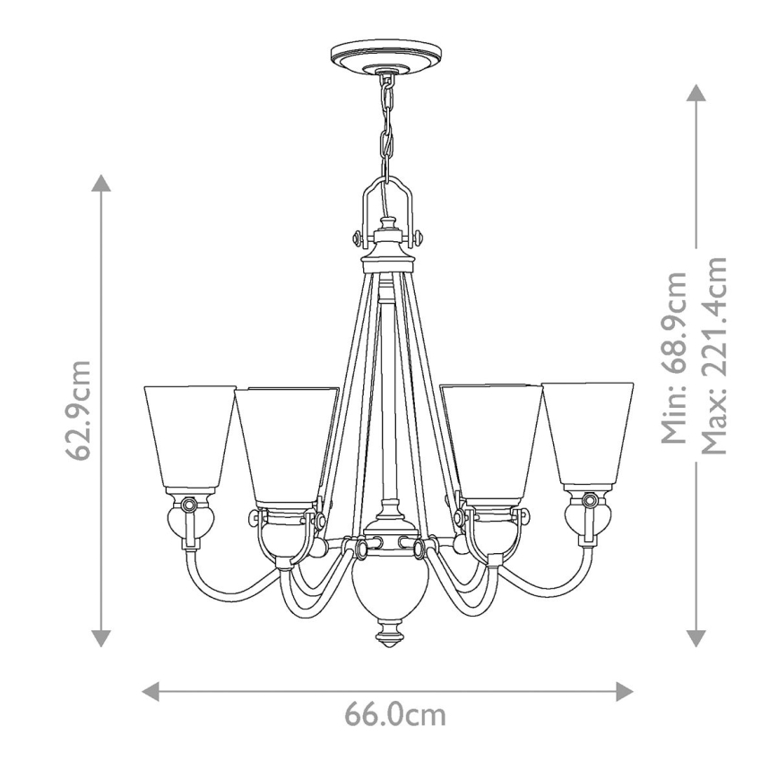 Hinkley - Lámpara colgante con cadena MAYFLOWER 6xE27/60W/230V