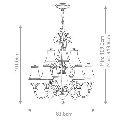 Hinkley - Lámpara colgante con cadena PLANTATION 10xE14/40W/230V bronce