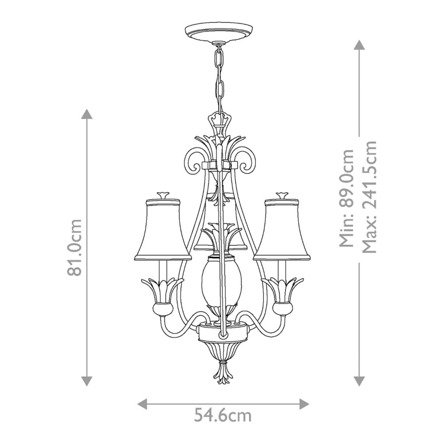 Hinkley - Lámpara colgante con cadena PLANTATION 4xE14/40W/230V plata