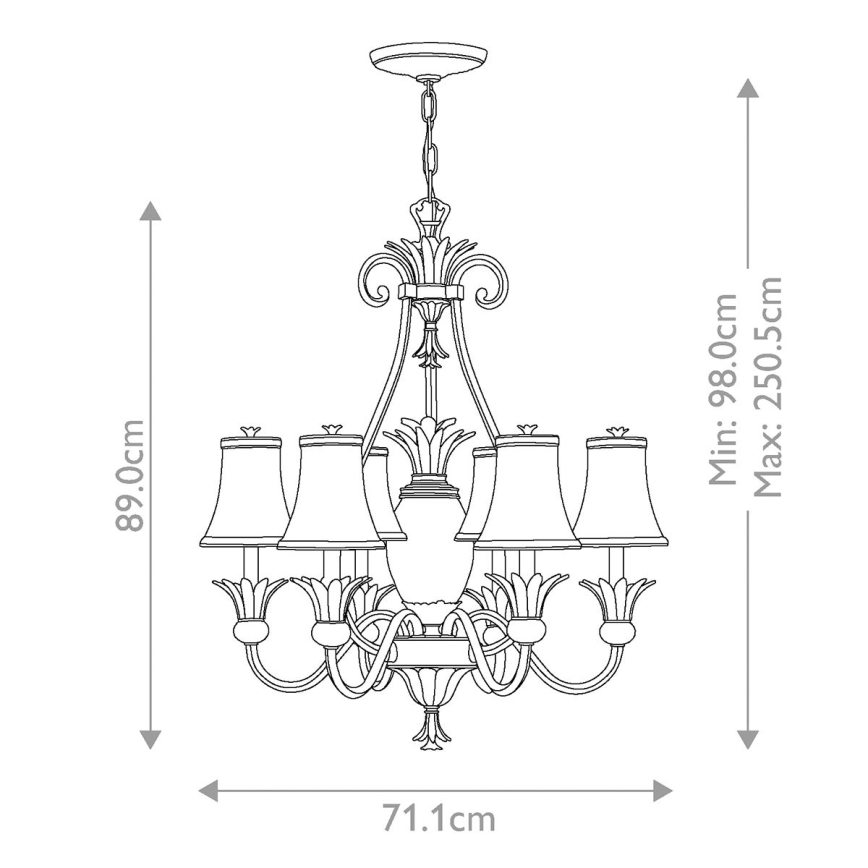 Hinkley - Lámpara colgante con cadena PLANTATION 7xE14/40W/230V bronce