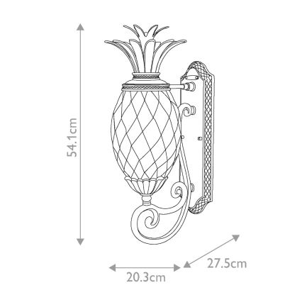 Hinkley - Aplique PLANTATION 1xE27/40W/230V bronce