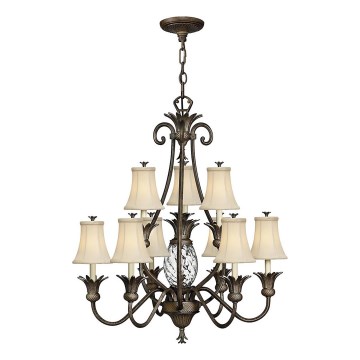 Hinkley - Lámpara colgante con cadena PLANTATION 10xE14/40W/230V bronce